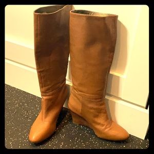 Camel leather boots